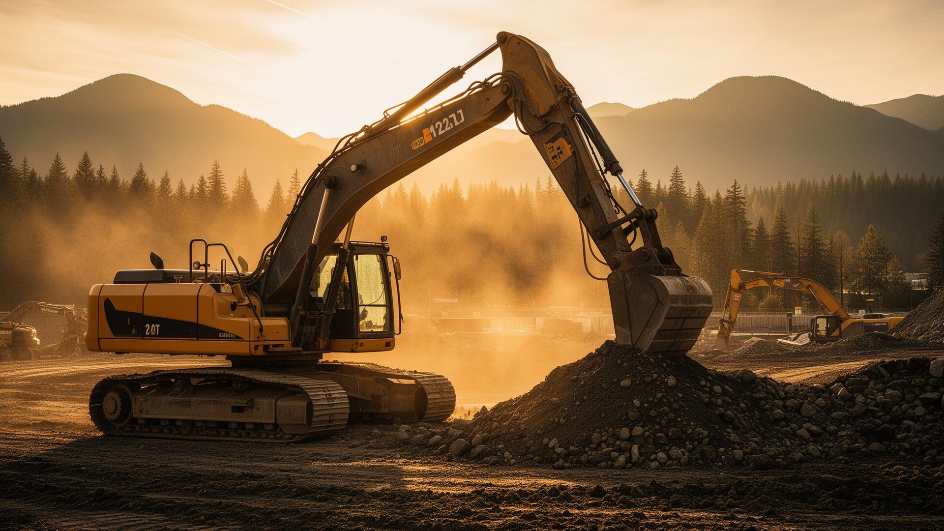 Golden-hour jobsite hero shot